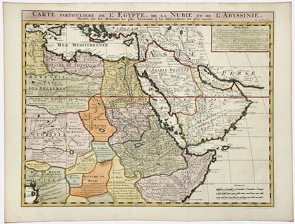 CHATELAIN, Henri Abraham., CARTE Particuliere de L' EGYPTE, de la NUBIE, et de L' ABYYSSINIE., antique map, old maps
