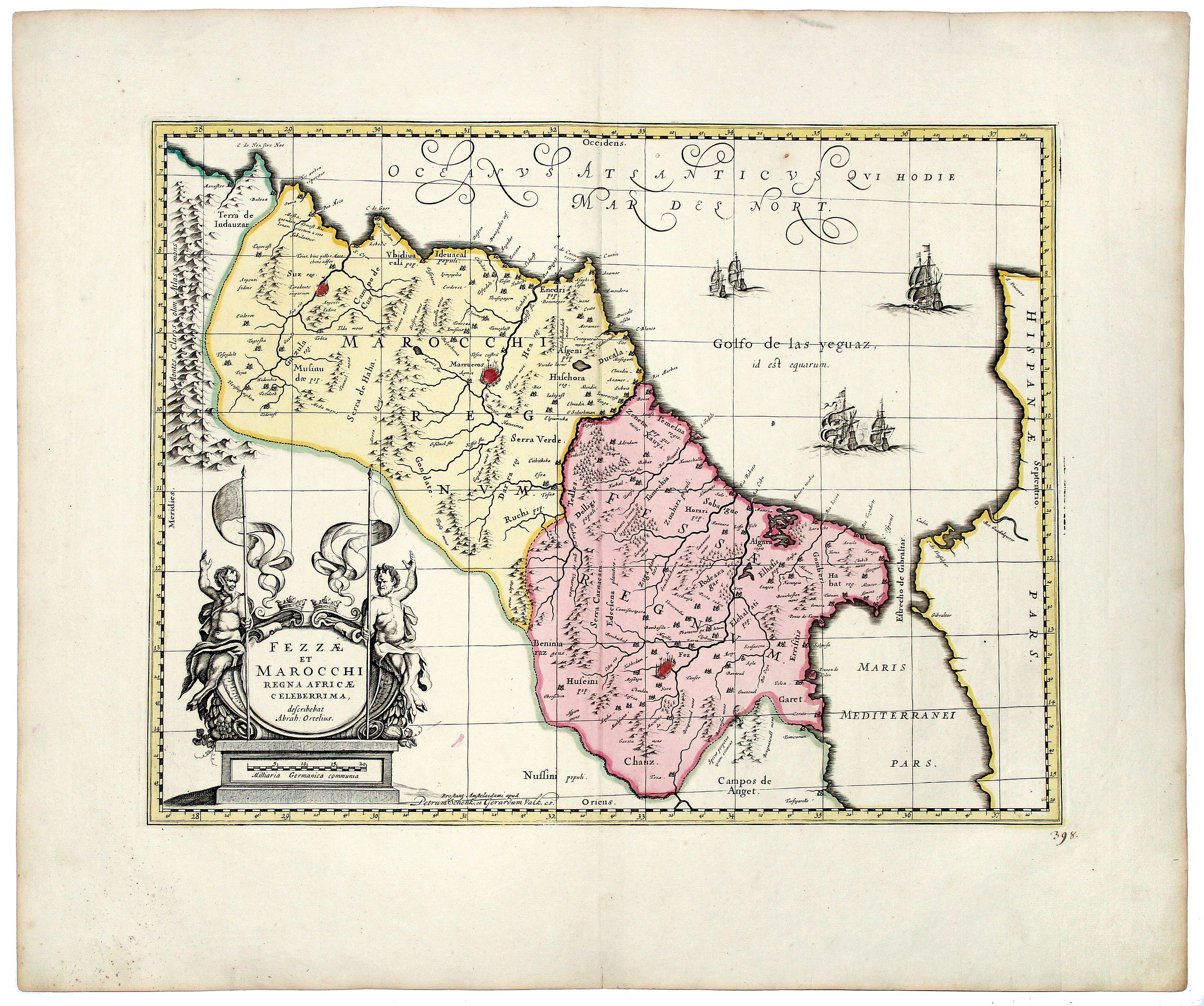 SCHENK, P., FEZZAE et MAROCCHI Regna Africae Celeberrima., antique map, old maps