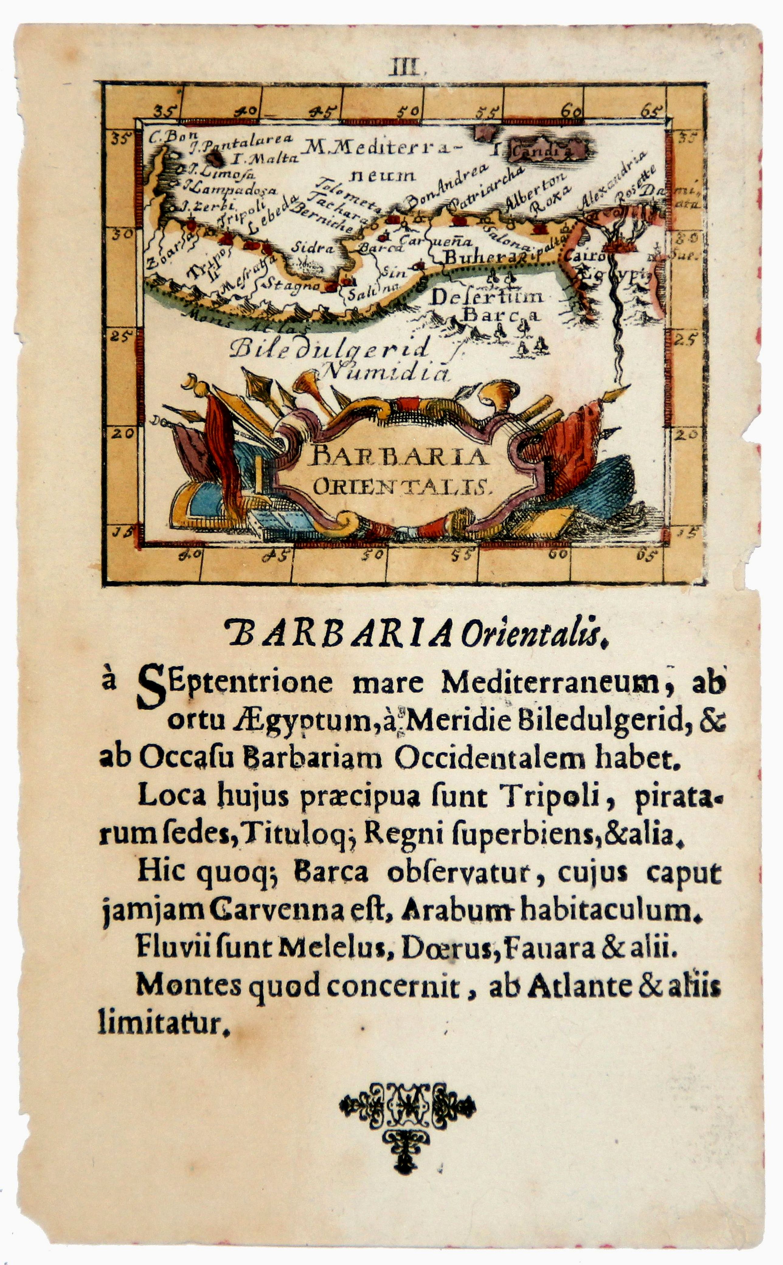 MULLER, J.U., BARBARIA Orientalis, 1692, antique map, old maps