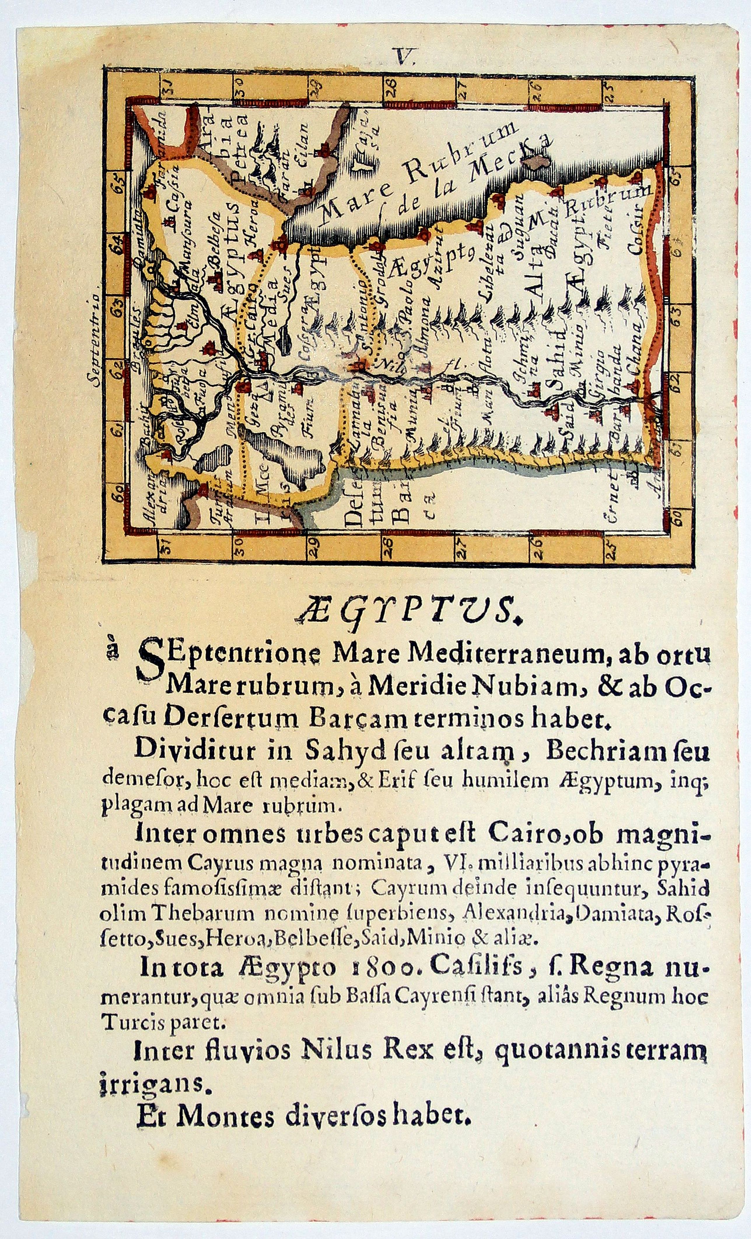 MULLER, J.U., AEGYPTUS. 1692, antique map, old maps