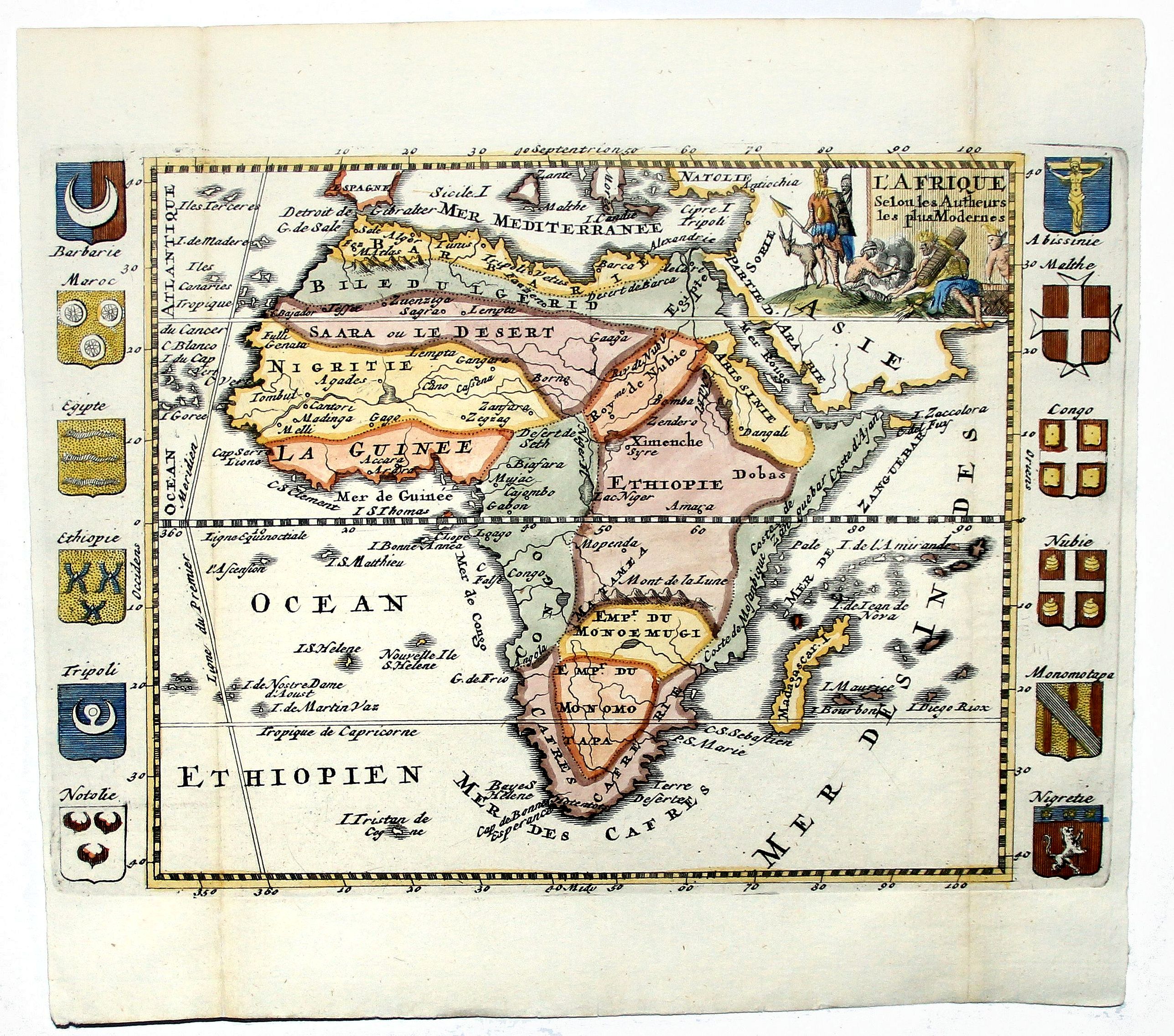 FEUILLE, J. de, L' AFRIQUE. Selon les Autheurs les plus Modernes., antique map, old maps