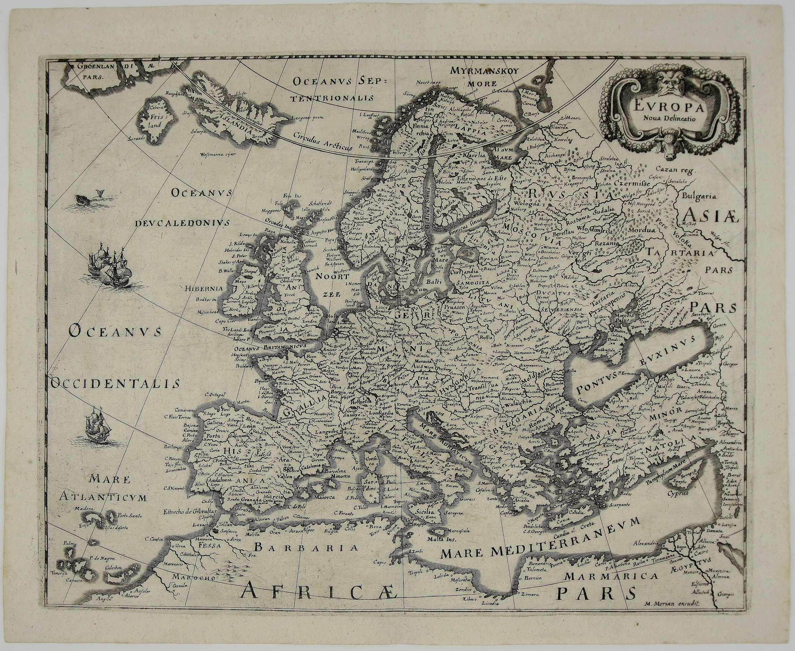 MERIAN, M., Europa Nova Delineatio., antique map, old maps
