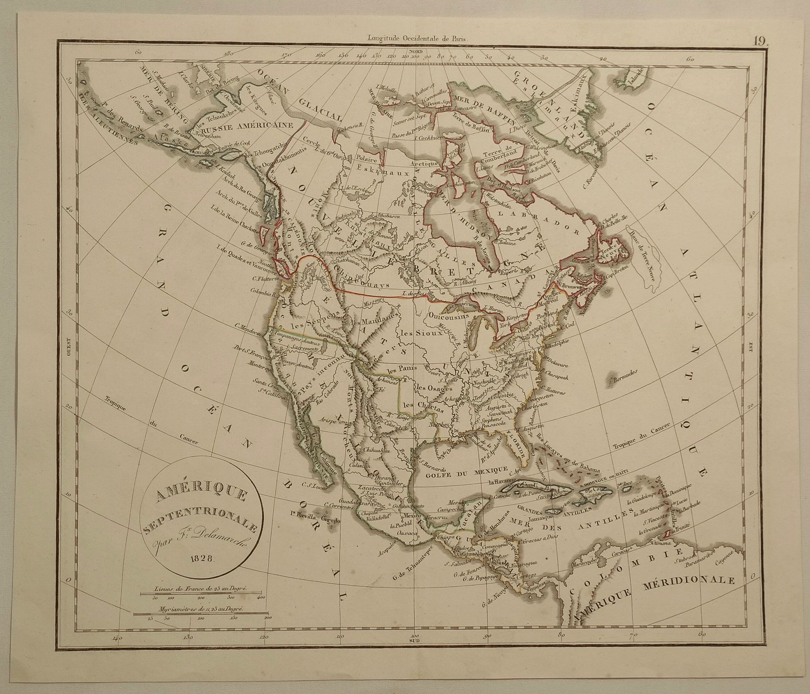 DELAMARCHE, C., Amerique Septentrionale., antique map, old maps