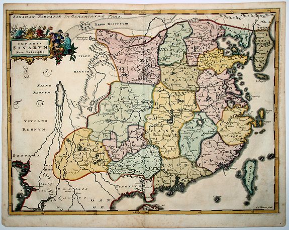 OLEARIUS, A., Imperii SINARUM Nova Descriptio, antique map, old maps