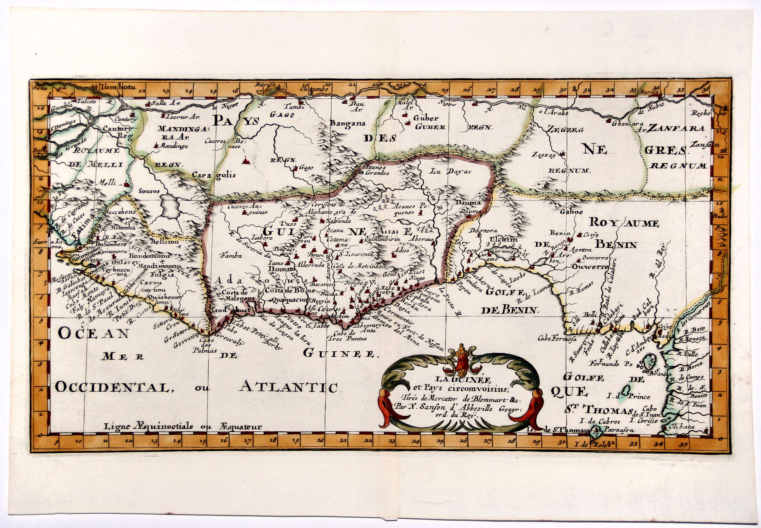 SANSON D'ABBEVILLE, N., LA GUINEE et Pays circonvoisins., antique map, old maps