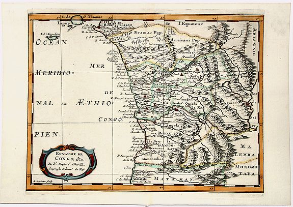 SANSON D'ABBEVILLE, N., Royaume De CONGO &c., antique map, old maps