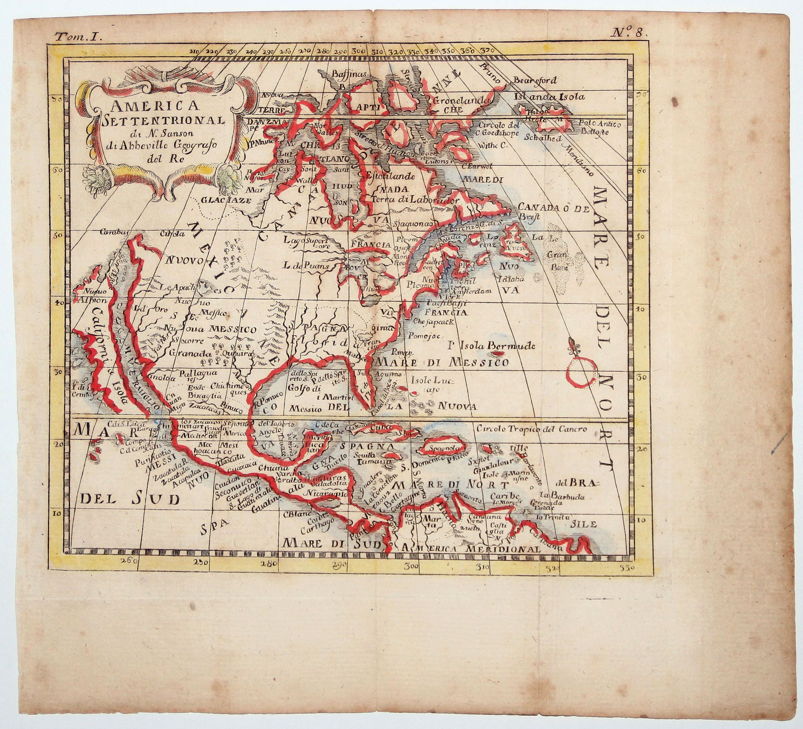 SANSON D'ABBEVILLE, N., AMERICA SETTENTRIONAL di N. Sanson (California Island), antique map, old maps