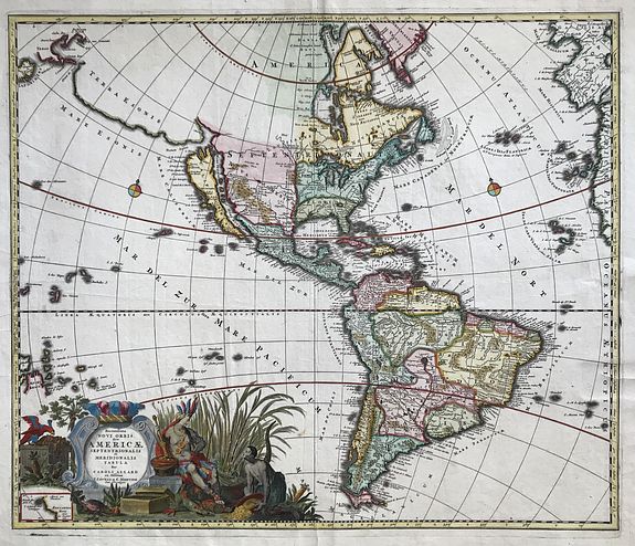ALLARD, C. / Covens J. & Mortier C., Recentissima Novi Orbis, Sive Americae Septentrionalis et Meridionalis Tabula., antique map, old maps