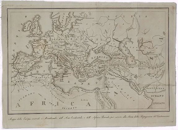 BORGHI, B., Mappa Della Europa, Asia e Africa per Sevire alla Storia della Propagarione del Cristianesime., antique map, old maps