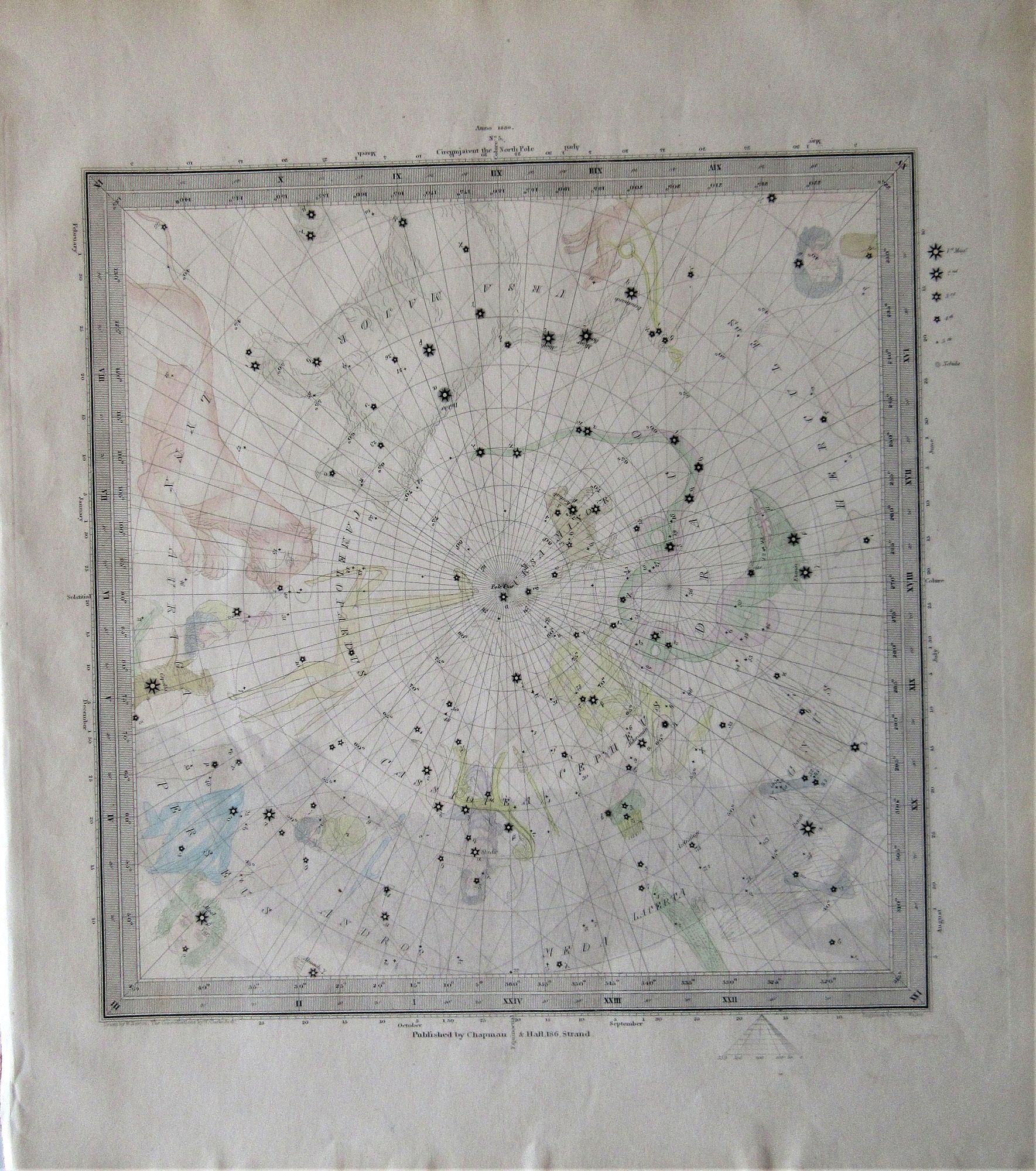 S.D.U.K., Set of six S.D.U.K celestial charts., antique map, old maps
