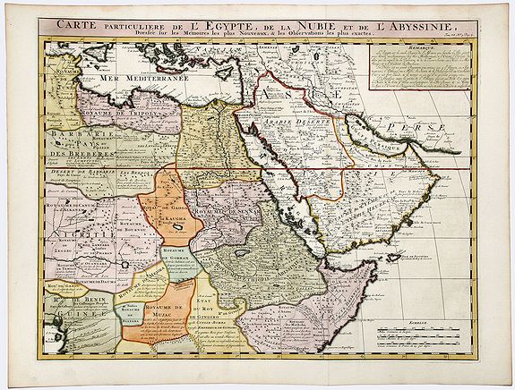 CHATELAIN, Henri Abraham., CARTE Particuliere de L' EGYPTE, de la NUBIE, et de L' ABYYSSINIE., antique map, old maps