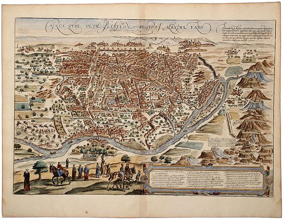 BRAUN, Georg / HOGENBERG, Frans., CAIRUS QUAE OLIM BABYLON AEGYPTI MAXIMA URBS., antique map, old maps