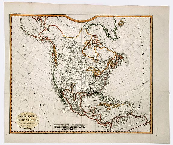 POIRSON, J. B., AMERIQUE SEPTENTRIONALE., antique map, old maps
