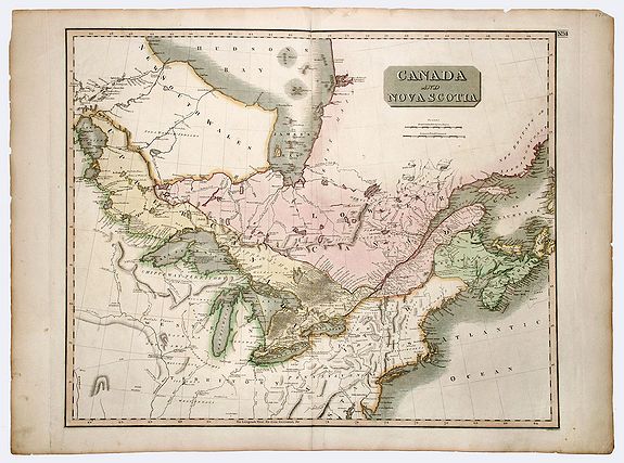 THOMPSON, John., CANADA and NOVA SCOTIA., antique map, old maps