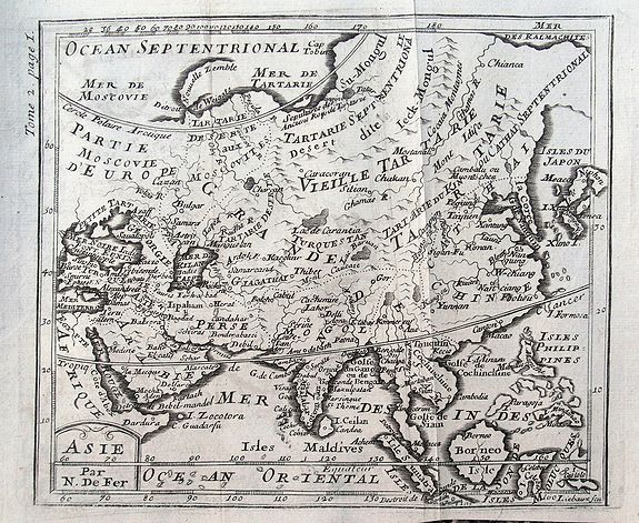 FER, N. DE, Asie., antique map, old maps