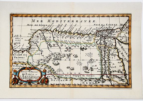 SANSON D'ABBEVILLE, N., ROYAUME et Desert De BARCE, et L'AEGYPTE divisee en ses Principales Parties., antique map, old maps