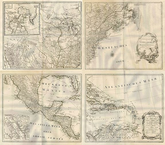 SCHRAMBL, F.A., General Karte von Nord America samt den Westindischen Inseln Verfasst von Herrn Pownall., antique map, old maps