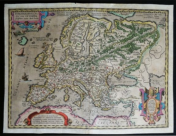 ORTELIUS, A., Europa sive Celticam Veterem., antique map, old maps