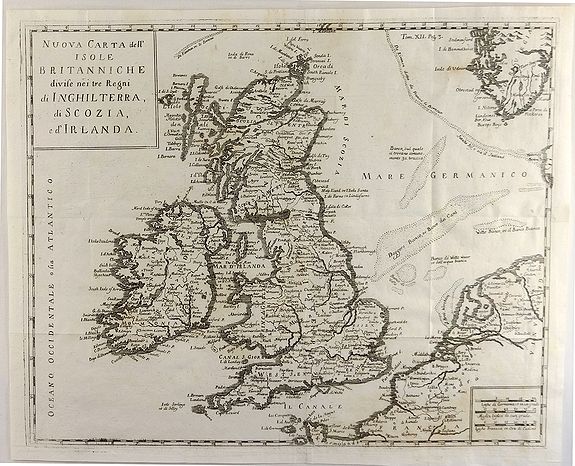 SALMON, Nuova Carta dell’ Isole Britanniche. . ., antique map, old maps