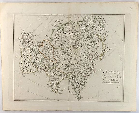 BORGHI. B., L’Asia Con Scoperte Fatte Nella Persia Orientale, e Interno all’Indo Dagli. . ., antique map, old maps