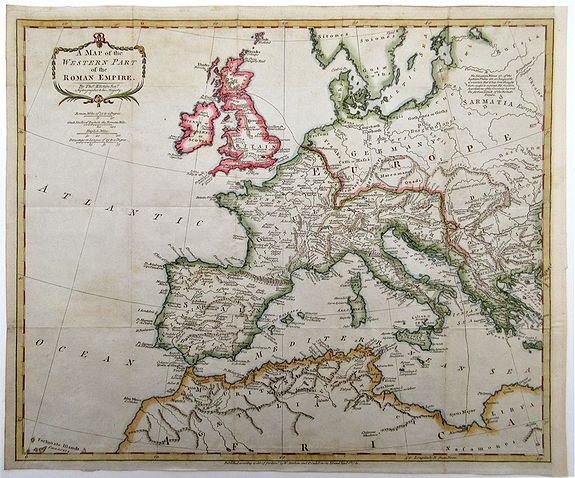 KITCHIN, Thomas., A Map of the Western Part of the Roman Empire., antique map, old maps