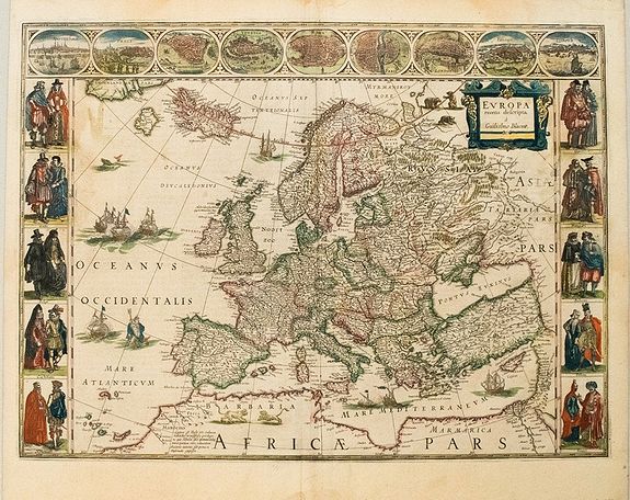 BLAEU, W., Europa recens descripta. , antique map, old maps