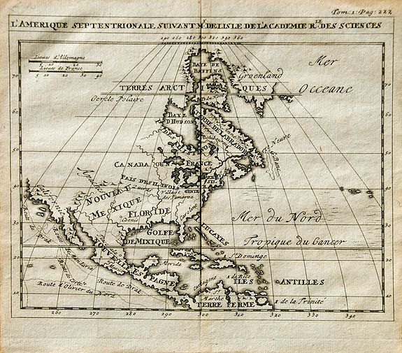 ANONYMOUS, after G. DE L'ISLE., L’Amérique Septentrionale suivant Mr. Delisle de l’Académie Rlle des Sciences., antique map, old maps