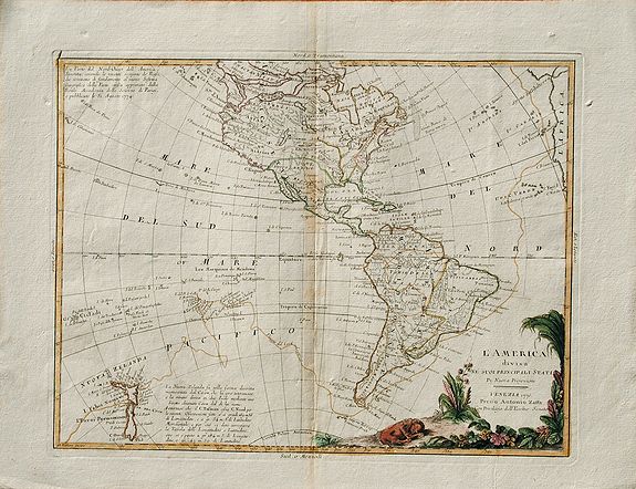 ZATTA, Antonio., L'America divisa Ne' Suoi Principali Stati Di Nuova Projezione., antique map, old maps