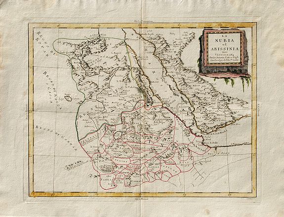 ZATTA, Antonio., La Nubia ed Abissinia., antique map, old maps