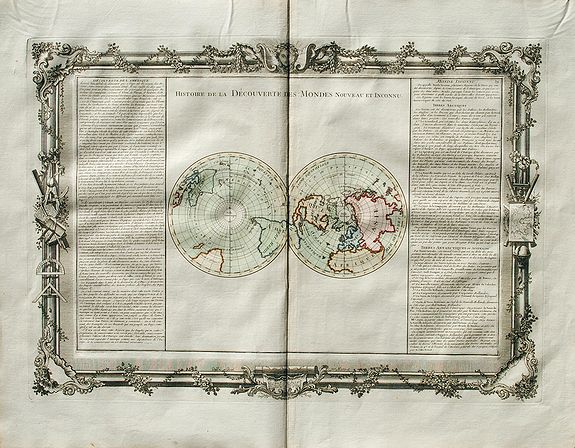 DESNOS, Louis., Histoire De La Découverte Des Mondes Nouveau Et Inconnu., antique map, old maps