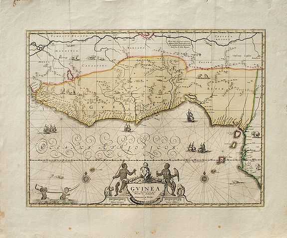 P. Schenk & G. Valk, Guinea., antique map, old maps