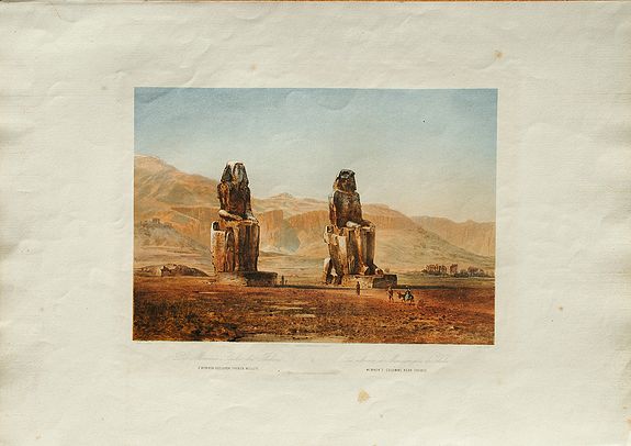 Reiffenstein & Rösch. , Die Memnon's Saulen bei Theben. Les Colonnes de Memnon près de Thebes., antique map, old maps