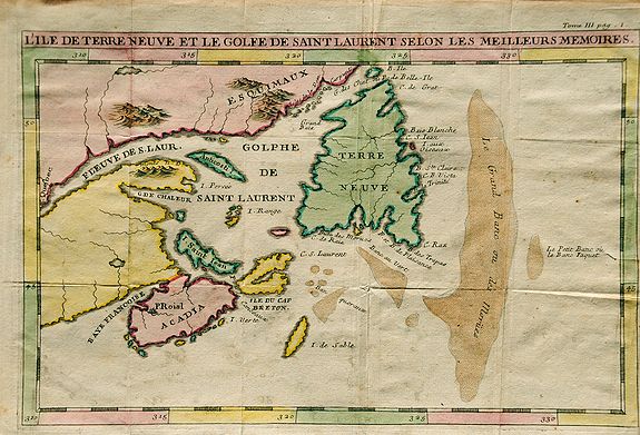 BERNARD, J.F., L'Ile De Terre Neuve Et Le Golfe De Scint Laurent Selon Les Meilleurs Memoires., antique map, old maps
