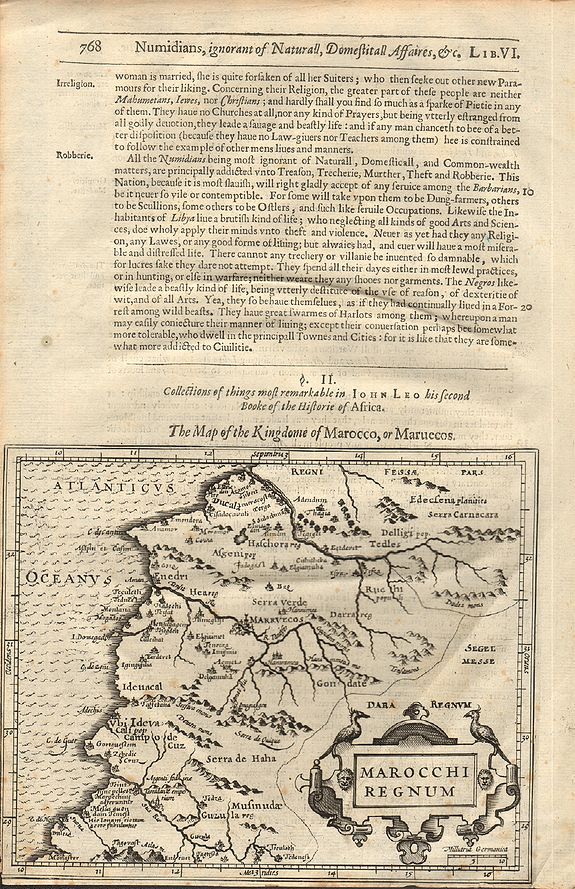 HONDIUS, J. / PURCHAS, S., Marocchi Regnum – The Map of the Kingdome of Marocco, or Maruccos. , antique map, old maps
