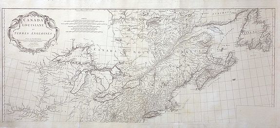 D'ANVILLE, J.B.D., Canada Louisiane et Terres Angloises., antique map, old maps