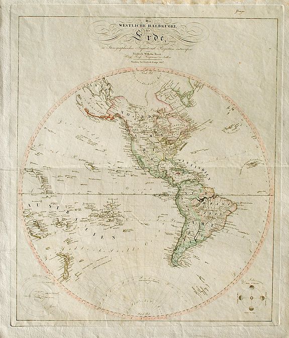 STREIT, F.W. / CAMPE, F., Die Westliche Halbkugel der Erde., antique map, old maps