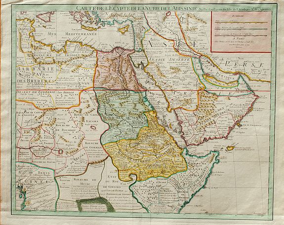 DE L'ISLE, G., Carte De L'Egypte De La Nubie De L'Abessinie &c., antique map, old maps