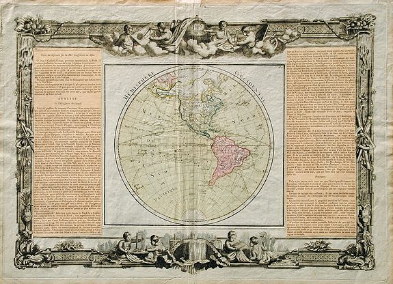 BRION DE LA TOUR, L. / DESNOS, L., Hémisphere Occidental., antique map, old maps