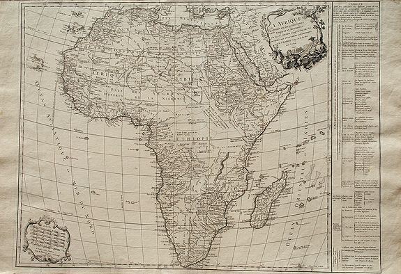 SANSON, N. / VAUGONDY, R. de, L'Afrique divisee en ses principaux Empires et Royaumes., antique map, old maps