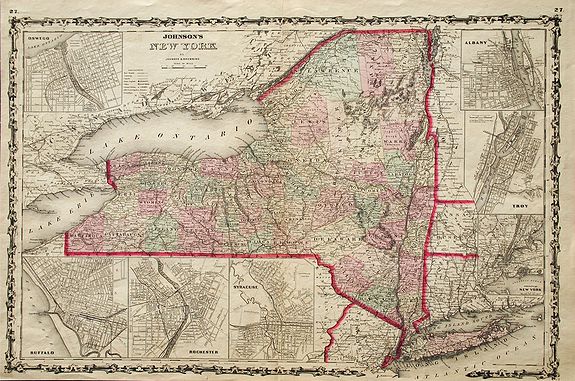 JOHNSON, A.J., New York., antique map, old maps