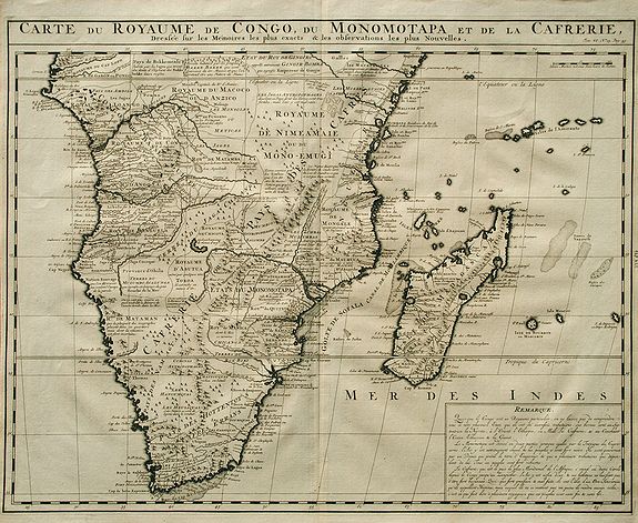 CHATELAIN, Henri., Carte Du Royaume De Congo Du Monomotapa et de la Cafrerie., antique map, old maps