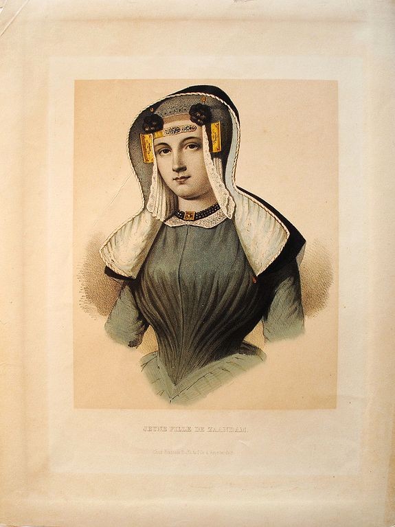 BUFFA, F., Jeune Fille de Zaandam., antique map, old maps
