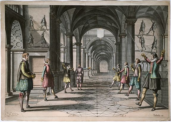 LASTMAN, Claes Pietersz. (1586-1625), Fencing: from: Gerard Thibault, The Academy of the Sword., antique map, old maps
