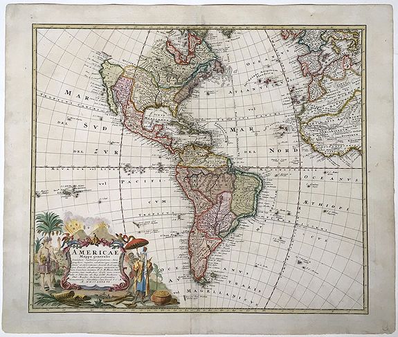 HOMANN HEIRS., Americae Mappa generalis, Johann Baptiste Homann's map of America, 1746., antique map, old maps