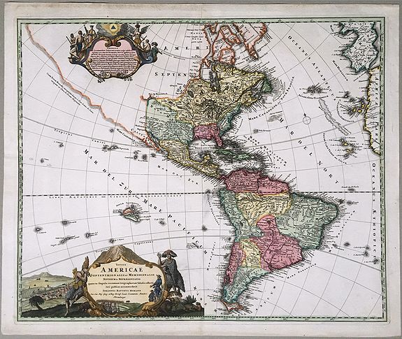 HOMANN, J.B., Totius Americae Septentrionalis et Meridionalis. . ., antique map, old maps