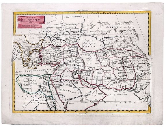ZATTA, Antonio., Imperium ALEXANDRI MAGNI Per Europam, Asiam, et Africam., antique map, old maps