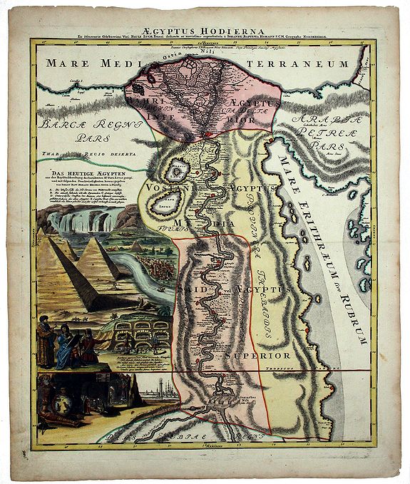 HOMANN, J.B., AEGYPTUS HODIERNA., antique map, old maps