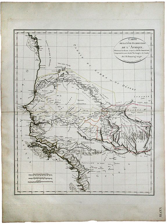 POIRSON, J. B., Carte de la Cote Ociidentale de l' Afrique., antique map, old maps
