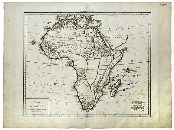 POIRSON, J. B., CARTE D' AFRIQUE. Carte d'Afrique. , antique map, old maps