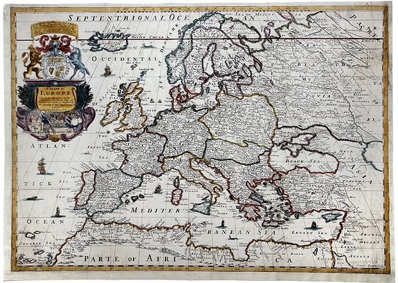 BLOME, Richard., A MAPP OF EUROPE., antique map, old maps